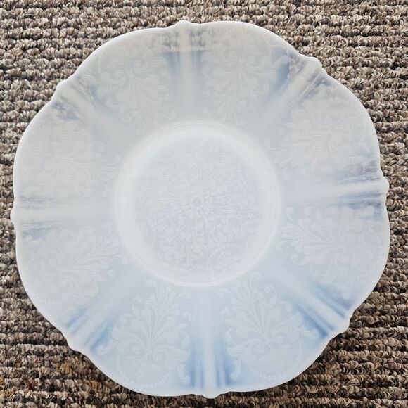 VTG 10" Macbeth Evans American Sweetheart Monex Milk Depression Glass Cake Plate - Picture 9 of 10